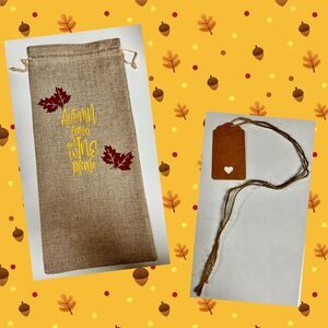 Thanksgiving Burlap Wine Gift Bag